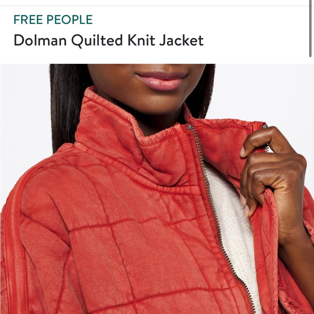 Free People Dolman Quilted Jacket in Orange XS